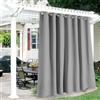 Hiseng Tende per Gazebo Impermeabile, 1 Pezzi Tende da Esterno con Anelli, Tenda da Esterno Oscurante per Balcone GiardinoTerrazzo Veranda Gazebo e Finestre Esterne (Grigio Chiaro,100x140cm)