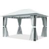 TOOLPORT Gazebo giardino 3x4m, pali in alluminio, telo tetto 220g/m² grigio
