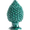 BEVILACQUA PIGNA DECORATIVA, CERAMICA SICILIANA VERDE RAMINA, L - h 35 x L 20 cm