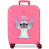 Disney Joumma Disney Stitch Playfull Valigia per bambini Valigia rigida ABS Chiusura TSA 4 Ruote Bagagli a Mano, fucsia, Taglia unica per tutti