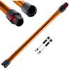 Cheerhom Tubo Prolunga Compatibile con Dyson V7 V8 V10 V11 V15, Telescopico Rigido per Aspirazione, Asta con Due Spazzole 2 in 1, Arancione