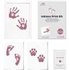 Ai Bei Parent Co. Impronte Mani e Piedi Neonati Set da 3 pezzi Cuscinetto del Timbro Senza Tocco Cornice Impronte Neonato Regalo per la nascita di un bambino Per Neonati Impronta Cucciolo Cane Gatto (Rosso)
