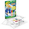 Crayola - Album attività & Coloring Sonic, 32 Pagine da Colorare e 7 Mini Pennarelli Lavabili, 04-0866G