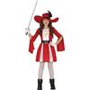FIESTAS GUIRCA Costume da Moschettiera Rossa Bambina - Costume per Bambini incl. Vestito e cappello Moschettiera 7-9 anni