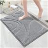 SHACOS Tappeto Bagno Antiscivolo 45 x 65 cm, Tappetino Bagno in Microfibra Soffice e Morbida, Super Assorbente, Lavabile in Lavatrice, Ideale per Doccia e Vasca da Bagno, Grigio Chiaro