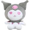 Hello Kitty Kuromi Plush, 16 cm, Soft Toy, Carattere Kuromi in abbigliamento firmato, merchandise ufficiale, per fan e collezionisti, adatto per età 4+