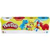 Play-Doh Hasbro 1 Set di 4 Colori di Base per Giochi creativi e fantasiosi, Blu, Giallo, Rosso, Bianco, Singolo, B6508ES0