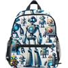 RPLIFE Zaino per la scuola con robot dei cartoni animati, per bambini, con targhetta per nome, zaino da viaggio, 3-8 anni, Robot Cartoon, Medium, Zaini Carino