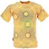 GURU SHOP Tibet & Buddhist Art T-Shirt Fusion Mandala Stonewash Antracite/Arancione, giallo., L
