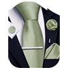 Ailisus Cravatta e Pocket Square Set Solido Cravatta Gemelli Fermacravatta Spilla per Uomo Matrimonio Affari 5PCS