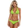 LEOMOSTE Bikini Sexy da Donna, con Paillettes, con Glitter, Costume da Bagno Sexy Push-up, Verde, M