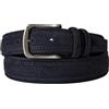 Bymee Live as you like BYMEE Cintura Uomo in Tela e Camoscio, Larghezza 3,5 cm, Fibbia Nichel Free, Made in Italy - Elegante, Resistente e adatta ad ogni occasione (BLU, 115, Centimetri)
