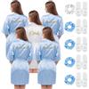 Hestya Vestaglia da Nozze da Donna Sposa | Accappatoio in Raso da Sposa Damigella d'Onore, Pantofole, Elastico per Capelli, Per Addio al Nubilato, Festa, Fidanzamento