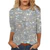 IQYU Maglietta da donna con paillette, taglie grandi, per Capodanno, con maglia a maniche a 3/4, per feste, sport, con paillettes, top con glitter, argento, L