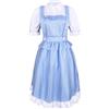 Shukqueen Costume cosplay Dorothy da donna per Halloween, blu e bianco, a quadri, taglia S