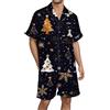 Générique Pigiama Noel Uomo Pantaloncini di Natale Set di Pigiama Uomo Estivo Stampato Natale Camicia Manica Corta e Pantaloni Corti Vita Elastica Vestiti da Notte Grande Vita Top e Basso Drole Loungewear, 03