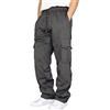 Sprifloral Pantaloni da uomo, cargo, da lavoro, in felpa, da jogging, jogger, felpati, con tasche, taglie S-3XL, Grigio scuro, L