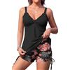 SHEKINI Costume da bagno da donna con scollo a V, senza schiena, in due pezzi, con scollo a V, taglie S-XXL