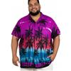 King Kameha Taglie Forti Camicia Hawaiana Uomo Maniche Corte - Camicia Estiva Aloha con Stampa Spiaggia, Leggera e Facile da Lavare