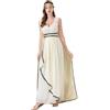 Generico Costume da Donna della dea Greca Regina D'egitto, Costume per Carnevale, Halloween, Cosplay, Senza Maniche, Scollo a V, Maxi Abito Elegante Linea ad A, Abito da Sera Cosplay