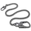 Ahiller Catena Portafoglio Uomini Robustissima - Catena per Chiavi in Acciaio Inossidabile da 25 con Moschettone in Lega e Doppia Chiusura, Accessorio Stile Biker Punk (BK-Deep Alloy)