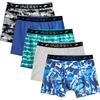 INNERSY Mutande da ragazzo in cotone boxer con apertura, morbido retrò, confezione da 5, Ocean Multicolore, 146/158 cm