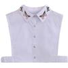 LoudSung Camicetta staccabile mezza camicia colletto finto ricamo disegni per donne ragazze, Farfalla-02, 48