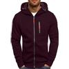 Generico Felpa Uomo con Cappuccio e Zip Intera con Tasche Laterali Cotone Leggera Primaverile Estiva Maniche Lunghe con Cerniera Sweater Maglione