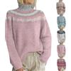 Generisch Maglione da Donna in Cotone, a Collo Alto, Oversize, a Maglia, Spesso, a