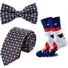 Alizeal - Set con cravatta, papillon e calzini da uomo, ideale per Natale, Taglia unica