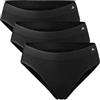 DANISH ENDURANCE Slip Donna Senza Cuciture in Fibra di bambù, Mutande Bikini Elasticizzate, 3 Paia, Nero, XL/XXL