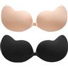 Stycizom Reggiseno Senza Spalline, Set da 2 Pezzi, Push-Up, Invisibile, Senza Schienale, Cuscinetti Adesivi per Seni Grandi E Piccoli, Ideale per Abiti da Sposa E Abiti Senza Schienale