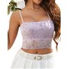 Avidlove Bralette da donna in pizzo con spalline sottili, Viola chiaro, S