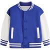 Generico Giacca College Bambino Cappotto Sportivo Baseball Bimbo Bomber Abbigliamento Neonato Felpa Abbottonata Casual Autunno Esterno Manica Lunga Tuta Ragazzi Blu 5 Anni
