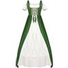 Générique Abito da donna lungo a spalle scoperte, vestito di Halloween rinascimentale per donna, maniche a pipistrello, abito medievale vintage per Halloween Carnevale festa a tema