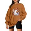 MNLYBABY Felpe di Halloween Donne Cute Ghost Shirt: Oversize Coffee Lover Fall Pumpkin Sweater Spooky Hoodie Top, Arancione, X-Large