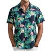 Glintfrolg Camicia hawaiana da uomo, estiva, a maniche corte, con bottoni, casual, per il tempo libero, per le vacanze, motivo floreale, vestibilità regolare