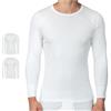 SES Maglietta a costine a maniche lunghe da uomo, confezione da 2, S-4XL, in 100% cotone - sottoveste da uomo a maniche lunghe traspirante come sottoveste o camicia da notte o camicia da notte, bianco