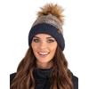 Vivisence Cappello Invernale da Donna con Pompon Realizzato in Filato Caldo con Fodera Interna in Pile Morbido Antistatico Elasticizzato Elegante E Confortevole