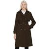 OROLAY Trench Lungo da Donna Cappotto Classico Doppiopetto con Risvolto con Cintura Caffè S
