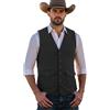 Solovedress Gilet da cowboy in pelle scamosciata da uomo, vestibilità regolare, in morbida pelle sintetica
