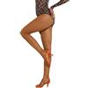 flexdans Collant da Danza a Rete a Vita Alta da Donna, Calze Latine Senza Cuciture per Ballare Samba Tango Nude M/L