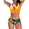 Nadeer Costume da Bagno Donna Scollo a V Triangolo Due Pezzi Push Up Bikini Set Imbottito Reggiseno Sexy Costumi da Mare Spiaggia Beachwear Swimwear