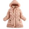 Nemopter Bambina Mantello Invernale a Mezzo Lungo Piumino Caldo con Cappuccio in Pelliccia Trapuntata Giacca Stampata Parka Abbigliamento, Rosa, 6-7 Anni