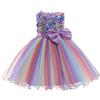 Generic Bambina Vestito 3-14 Anni Damigella Abiti Neonata Principessa Tunica Prima Comunione Abbigliamento Tutu Abito Matrimonio Compleanno Regalo