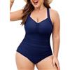 UMIPUBO Costume Da Bagno Intero Donna Taglie Forti Contenitivo Modellante Per Seno Grande Curvy Pancia Pieghe Push Up Mare Swimsuit Con Coppe Costumi Interi