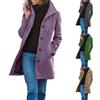 IQYU Giacca invernale da donna, corta, in lana, per le mezze stagioni, cappotto invernale in lana, colore beige, elegante, trench, slim fit, trench coa, cappotto invernale in lana, cappotto corto