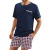 sesto senso Pigiama Uomo Corto Cotone Biancheria da Notte Pigiami Due Lingerie Maniche Corte Pantaloni Corti