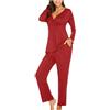Generico Tuta Donna Completa Casa Casual Tute Eleganti Pigiama Premaman Cotone Pigiama Due Pezzi Camicia da Parto Allattamento Premaman, Fresca e Comoda