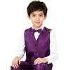Alizeal - Set classico da ragazzi, composto da 3 pezzi, con cravatta, papillon e gilet da completo, tinta unita, 10